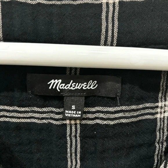 Madewell Windowpane Lightspun Evert Top Women’s Size Small - Picture 3 of 12